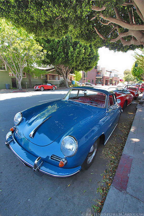 Lineup of Porsches.